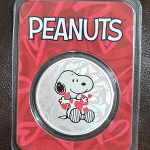 Valentine 2024 1 oz Snoopy PEANUTS SILVER COIN n APMEX PKG Card Gift Date Luxury